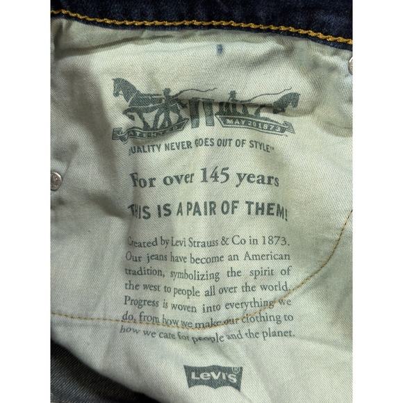 Levis 569 Jeans Mens 40x34 Blue Dark Wash Denim Relaxed Straight Mid Rise - Picture 9 of 10